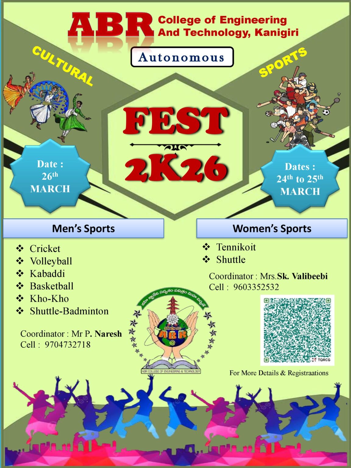 ABR College Fest 2K26 Cultural and Sports Events